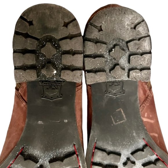 Trask Madison Distressed Leather Ankle Bootie Lug Sole 2.5" heel - Brown - 9 - Picture 10 of 12